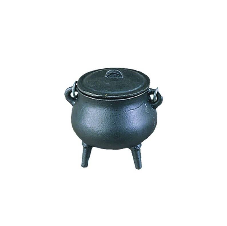 Cast Iron Cauldron w/ Lid - 3.5"