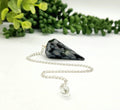 Snowflake Obsidian Pendulum w/Silver Plated Chain