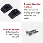 Classy Clamps Wooden Quilt Wall Hangers - 2 Large Clips (Black) and Screws for Wall Hangings - Tapestry Hangers / Quilt Hangers for Wall Hangings - Quilt Clips / Wall Clips for Hanging / Quilt Rack