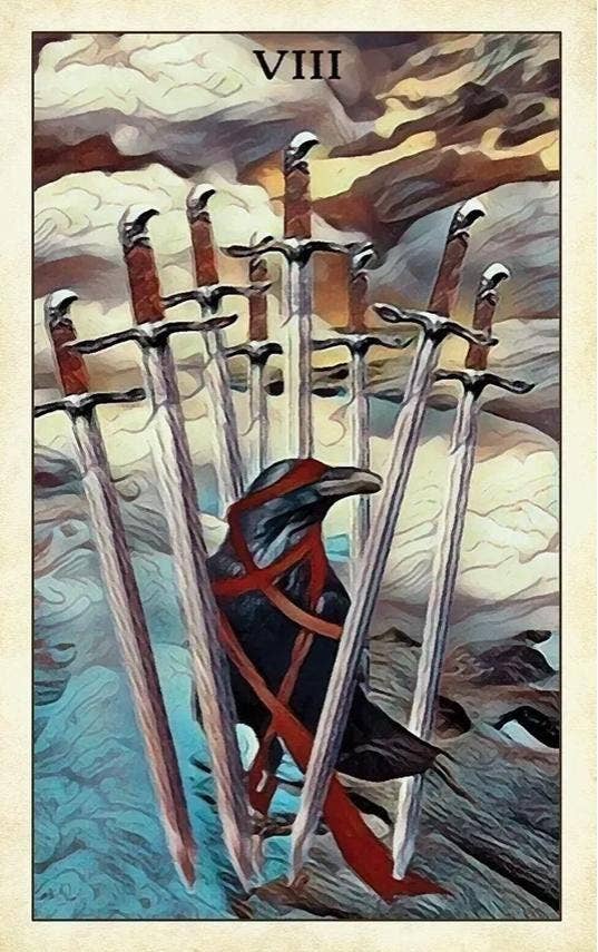 Crow Tarot deck and guidebook by MJ Cullinane