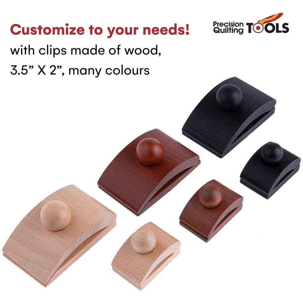 Classy Clamps Wooden Quilt Wall Hangers - 2 Large Clips (Black) and Screws for Wall Hangings - Tapestry Hangers / Quilt Hangers for Wall Hangings - Quilt Clips / Wall Clips for Hanging / Quilt Rack