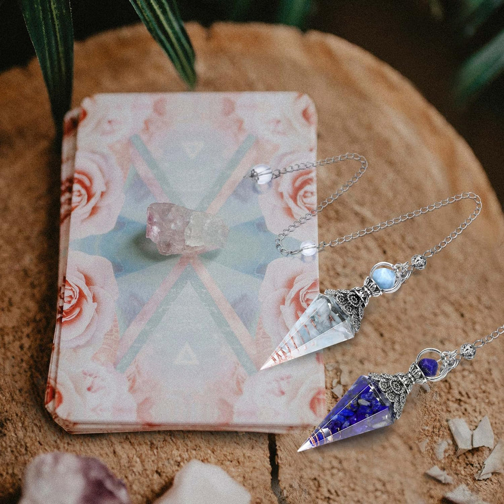 Faceted Natural Lapis Lazuli Crystal Pendulum for Dowsing, Scrying, Divination, Meditation