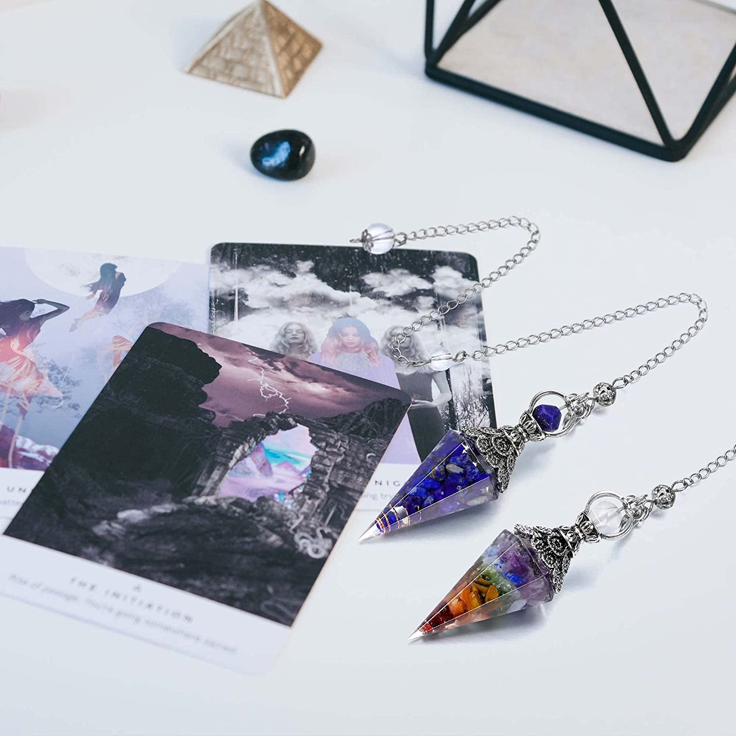 Faceted Natural Lapis Lazuli Crystal Pendulum for Dowsing, Scrying, Divination, Meditation