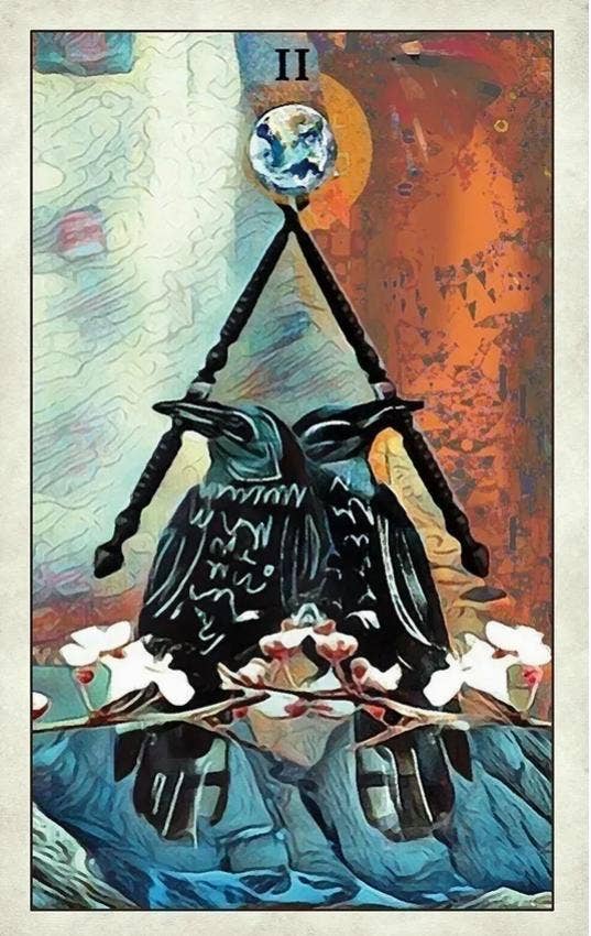Crow Tarot deck and guidebook by MJ Cullinane