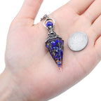 Faceted Natural Lapis Lazuli Crystal Pendulum for Dowsing, Scrying, Divination, Meditation