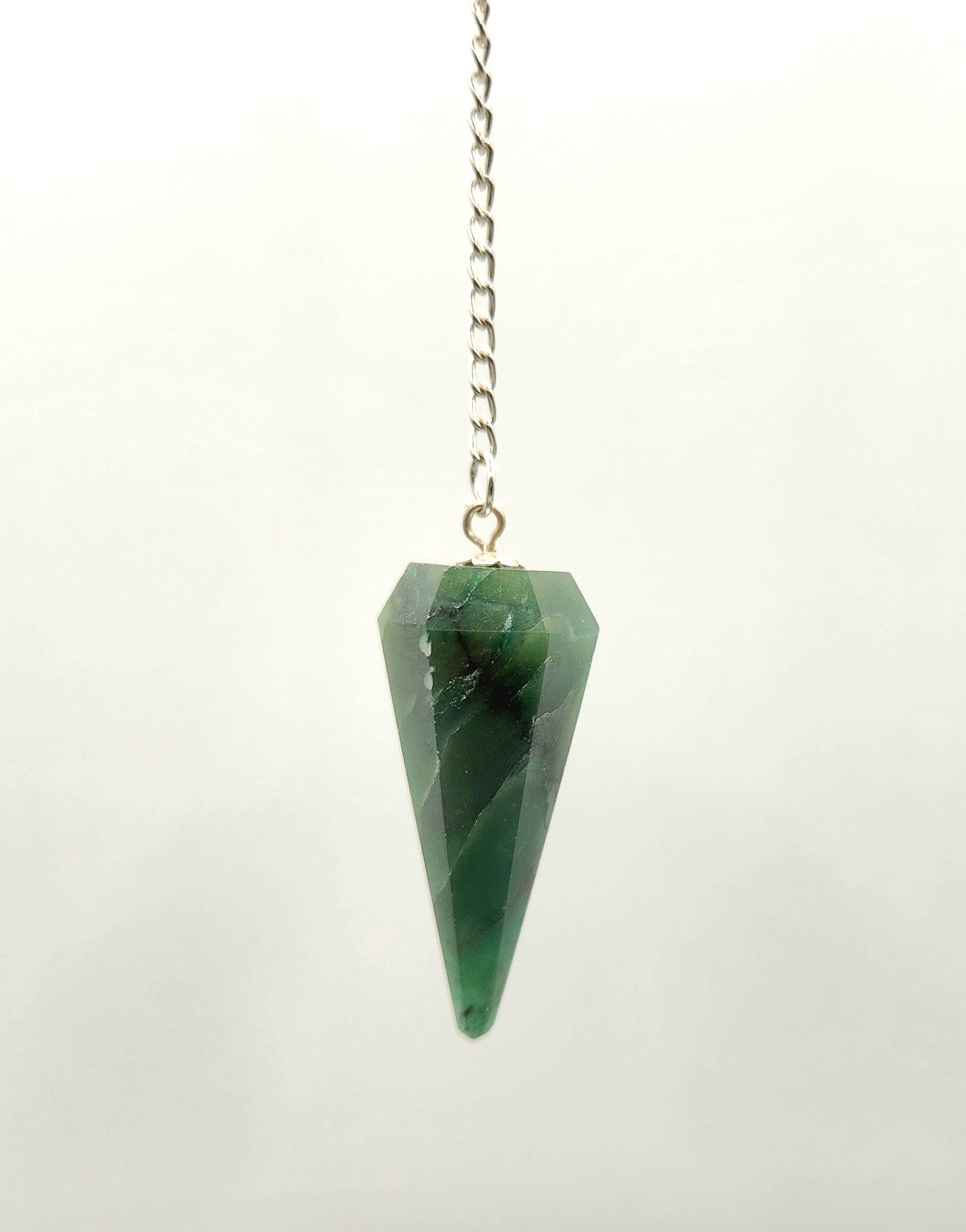 Jade Pendulum w/Silver Plated Chain