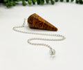 Calligraphy Jasper Pendulum w/Silver Plated Chain