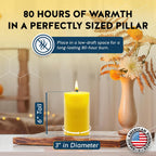 100% Pure Beeswax Large Pillar Candle – 3x6 inch