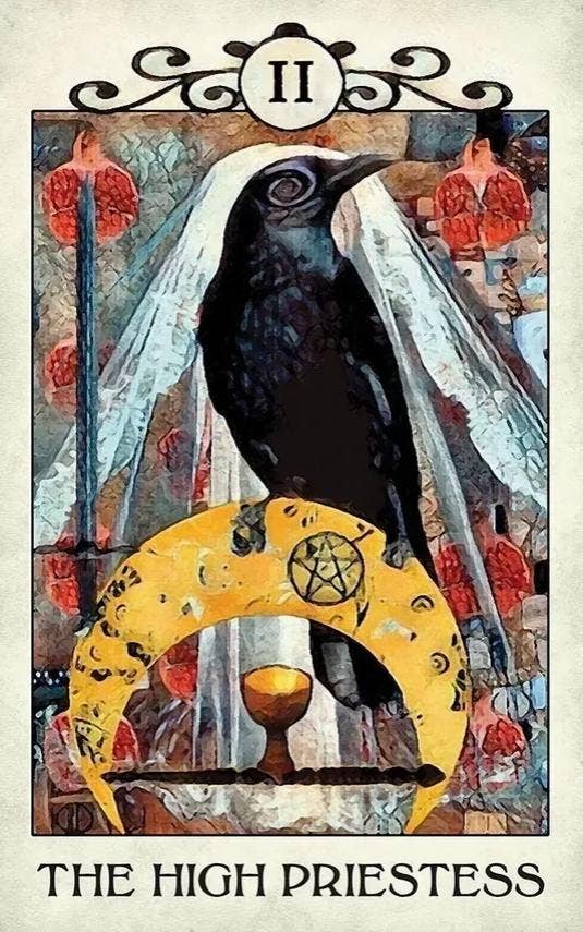 Crow Tarot deck and guidebook by MJ Cullinane