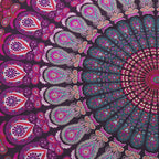 round Tapestry Set of 2, Wall Hanging Ombre Hippie Mandala Bohemian Hippy Intricate Indian Tapestries Tablecloth 70 Inches,(178Cm) Purple & Blue