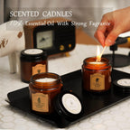 THREE All Natural Soy and Beeswax Jar Candles - Vanilla, Sage & Citronella Scented with Essential Oils - 3 pcs, 3.5oz each