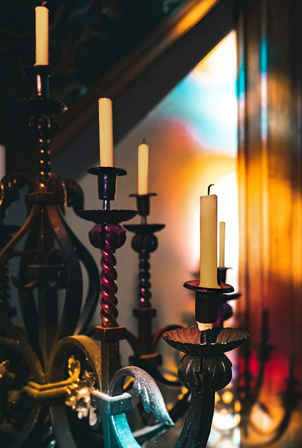 12 Inch - Handmade All Natural Beeswax Taper Candles - Honey Scent 4 Pack