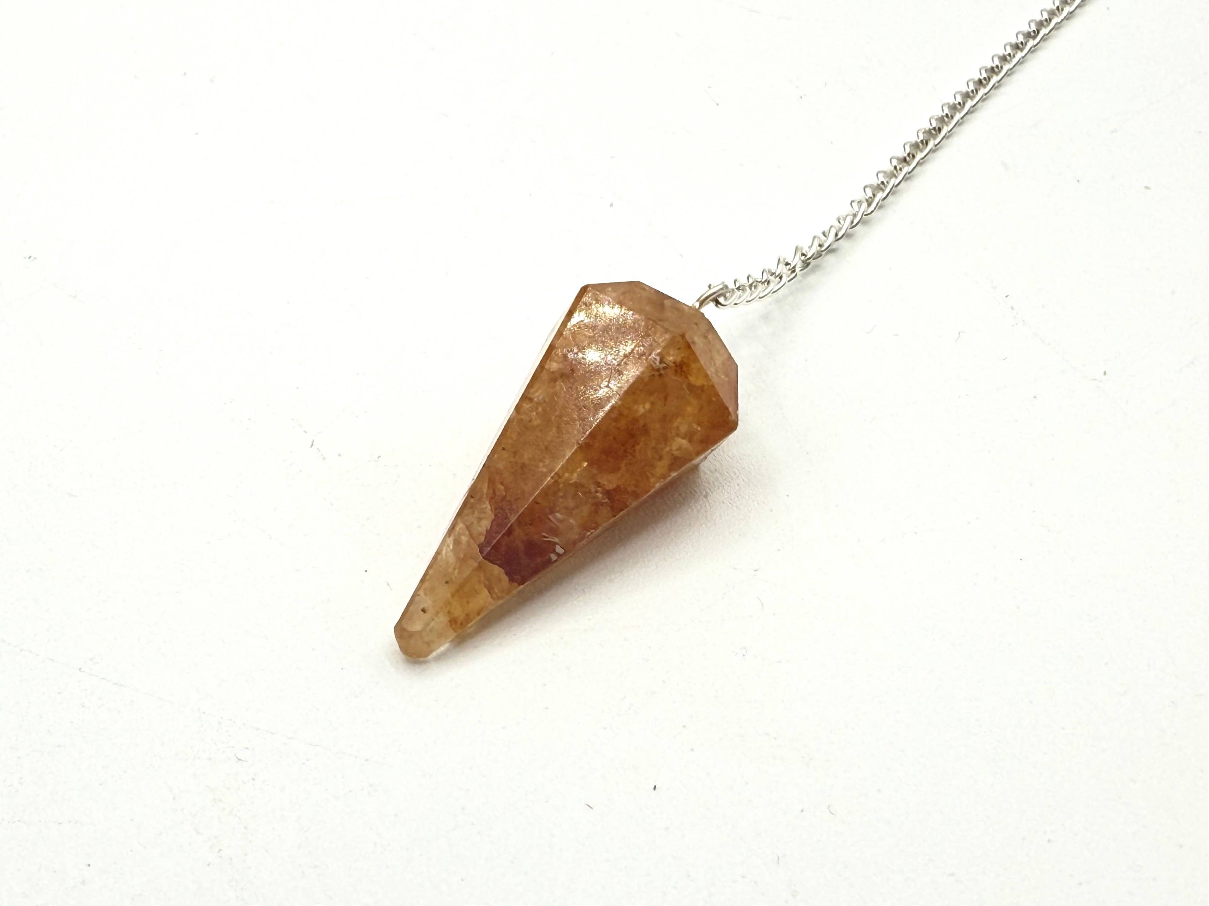 Golden Healer Pendulum w/Silver Plated Chain