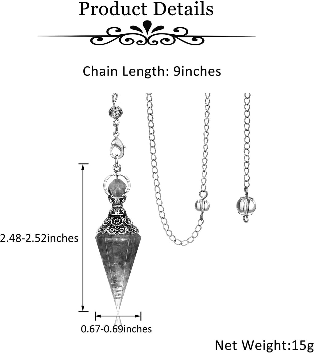 Faceted Natural Lapis Lazuli Crystal Pendulum for Dowsing, Scrying, Divination, Meditation