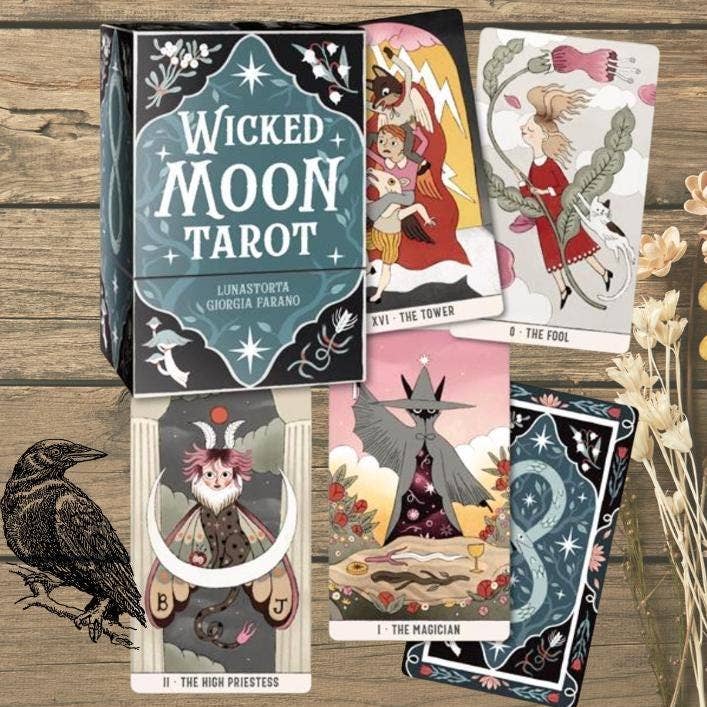 Wicked Moon Tarot deck and guidebook by Lunastorta and Giorgia Farano