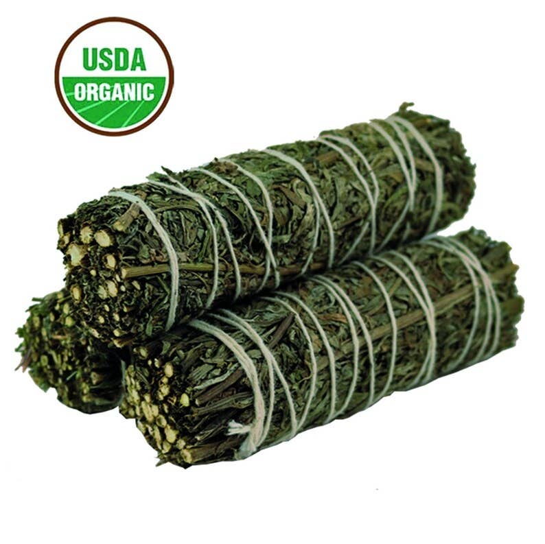 Organic Mugwort Smudge Stick - 4"
